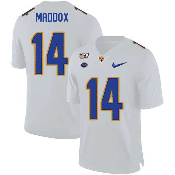 Pittsburgh Panthers #14 Avonte Maddox White 150th Anniversary Patch Nike College Football Jersey